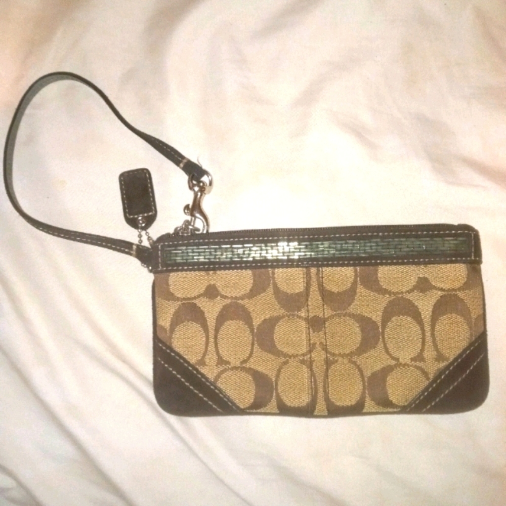 Coach zip wristlet